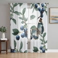 thumbnail image 1 of Blueberry Spring Leaves Sheer Curtains 96 Inch Length 2 Panels for Living Room, Farmhouse Botanical Branches Voile Kitchen Curtain Set, Luxury Privacy Drapes Window Treatment for Bedroom, 1 of 7