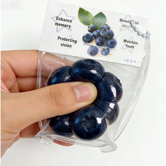Blueberry Squishy Fidget Stress Balls Stretchy Sensory Toys for Adults Kids Squeeze Blueberry Stress Ball Stress Relief Gifts Party Favors Autism Sensory Toys Autistic Children ADHD Focus