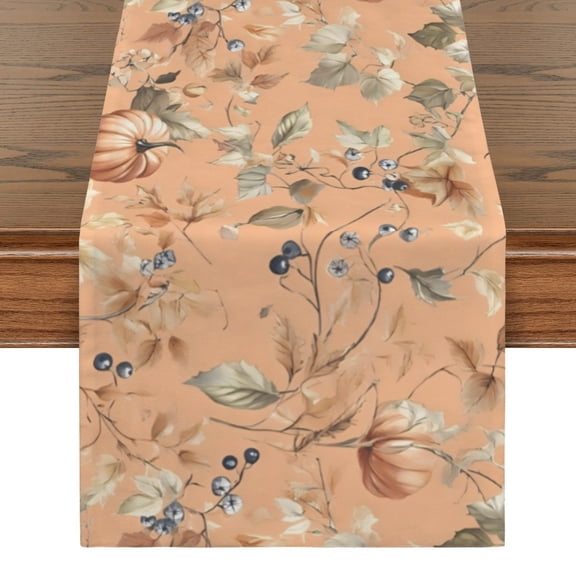 Blueberry | Thanksgiving Table Runner 48" x 13"  100% Polyester, Rustic Fall Harvest Dining Decor, Machine Washable Holiday Table Decoration