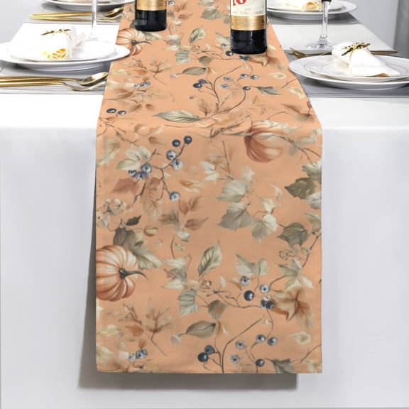 Blueberry | Thanksgiving Table Runner 72" x 13"  100% Polyester, Rustic Fall Harvest Dining Decor, Machine Washable Holiday Table Decoration