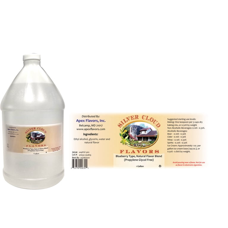 Blueberry Type Extract, Natural Flavor Blend (Propylene Glycol Free) - 1  Gallon plastic jug - Walmart.com
