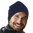 thumbnail image 1 of Blueberry Uniforms Navy Fleece Beanie Hat - Ultra Soft, Warm and Lightweight Skully Watch Cap Beanie for Men and Women, 1 of 4