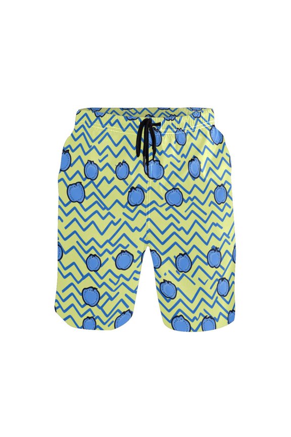 Blueberry Zigzag Mens Swim Trunks Quick Dry Board Shorts Breathable Fit Beach Shorts Swimwear