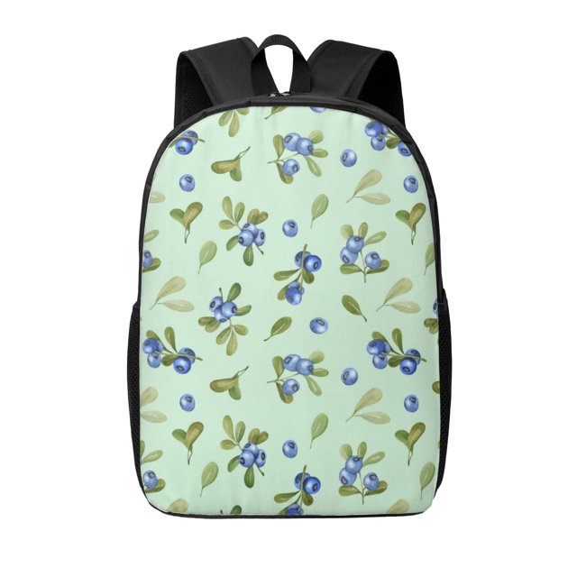 Blueberry berry Print 17 Inches Backpack for School, Bookbag School
