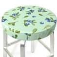 Blueberry berry Print Round Bar Stool Seat Covers, Elastic Round Chair
