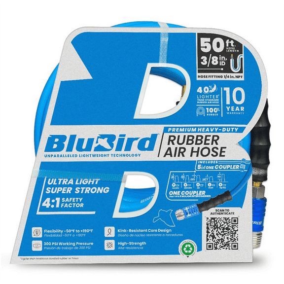 BluBird BluBird Air Hose 3/8" x 50' with 5 in 1 coupler
