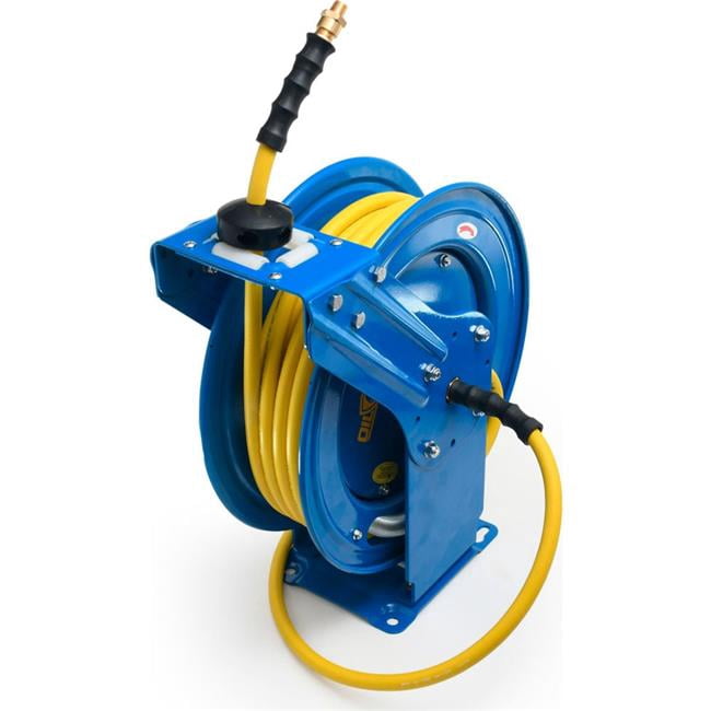 Bluebird -121583-121583-121583 B3178712 Oil Shield Dual Arm Spring Return Air Hose Reel - 300 PSI - 0.5 in. x 100 ft. - Blue