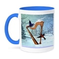 thumbnail image 1 of 3dRose, Bluebird And Hummingbird With A Harp In The Snow, 11oz Two-Tone Blue Mug, 1 of 7