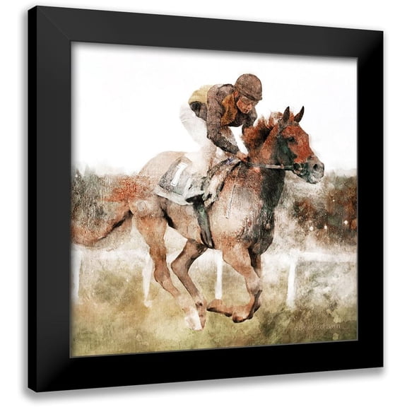 Bluebird Barn 12x12 Black Modern Framed Museum Art Print Titled - Number One Rider
