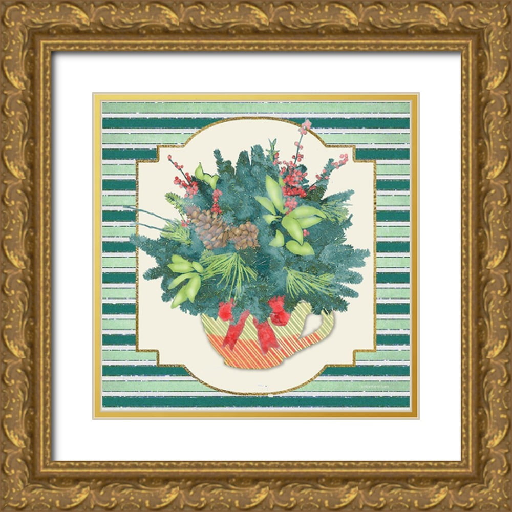 Bluebird Barn 12x12 Gold Ornate Wood Framed with Double Matting Museum