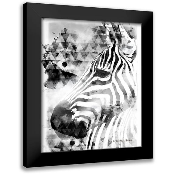 Bluebird Barn 12x14 Black Modern Framed Museum Art Print Titled - Modern Black And White Zebra