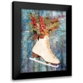 thumbnail image 1 of Bluebird Barn 12x14 Black Modern Framed Museum Art Print Titled - Winter Skate with Floral Spray, 1 of 5