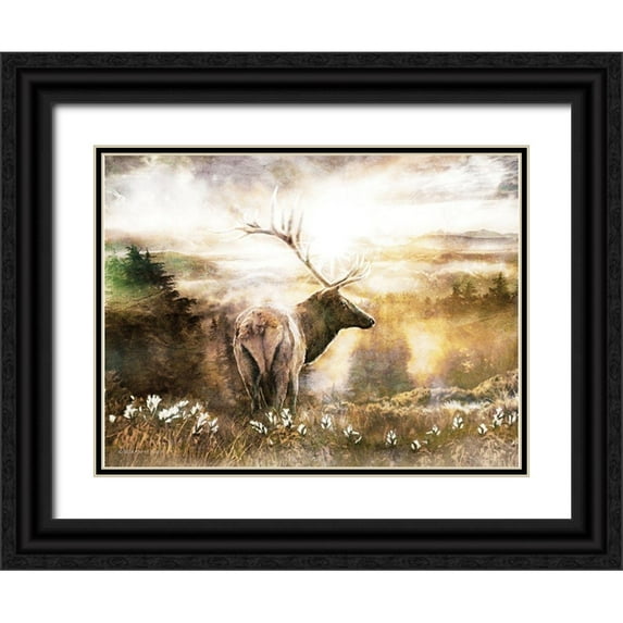 Bluebird Barn 14x12 Black Ornate Wood Framed with Double Matting Museum Art Print Titled - Heading Home