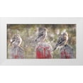 thumbnail image 1 of Bluebird Barn 14x9 White Modern Wood Framed Museum Art Print Titled - Birds on a Fence, 1 of 4