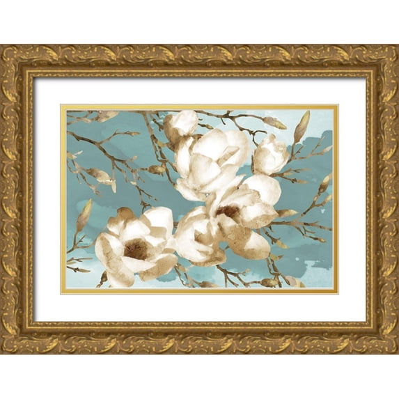 Bluebird Barn 18x13 Gold Ornate Wood Framed with Double Matting Museum Art Print Titled - Magnolia I