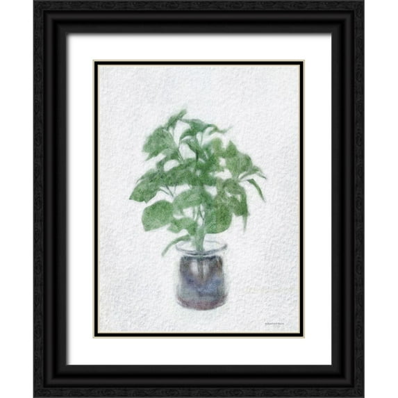Bluebird Barn 19x24 Black Ornate Wood Framed with Double Matting Museum Art Print Titled - Basil Jar