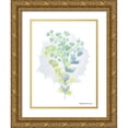 thumbnail image 1 of Bluebird Barn 19x24 Gold Ornate Wood Framed with Double Matting Museum Art Print Titled - Watercolor Greenery Series I, 1 of 4