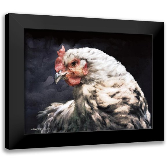 Bluebird Barn 24x19 Black Modern Framed Museum Art Print Titled - Rooster Portrait