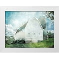 thumbnail image 1 of Bluebird Barn 24x19 White Modern Wood Framed Museum Art Print Titled - White Barn, 1 of 4