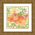 thumbnail image 1 of Bluebird Barn 26x26 Gold Ornate Wood Framed with Double Matting Museum Art Print Titled - Peachy Floral IIO, 1 of 4