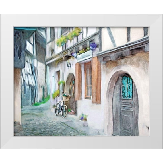 Bluebird Barn 31x26 White Modern Wood Framed Museum Art Print Titled - Alleyway