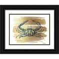 thumbnail image 1 of Bluebird Barn 32x25 Black Ornate Wood Framed with Double Matting Museum Art Print Titled - Brushed Gold Crab, 1 of 4