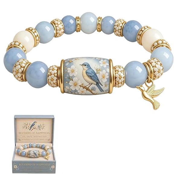 Bluebird Blessings Bracelet, Hummingbird Butterfly Blessing Bracelet, Love, Peace & Spring Blessings Hummingbird Bracelets, Inspirational Strength Beaded Wristband