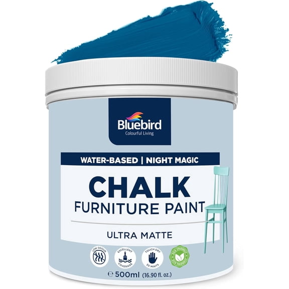 BLUEBIRD Chalk Furniture Paint - 16.9 fl oz for Furniture, Home Dcor, Cabinets, and More (Night Magic)