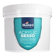 Bluebird Heavy Gesso Primer for Acrylic Painting, White, 5.3Oz / 150 GM Full Tub, Gesso Surface Prep Medium For Acrylic Paint and Oil Paint