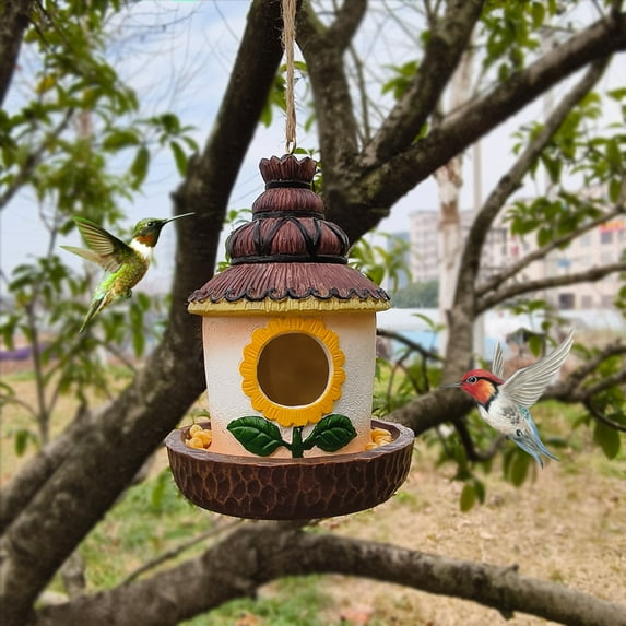 Bluebird Houses, Purple Martin Bird House, Bird Nesting Box, Bluebird Box, Outdoor Bird House 6 Inch Multicolor Resin Handicraft Pendant Bird House Decoration Bird Feeder