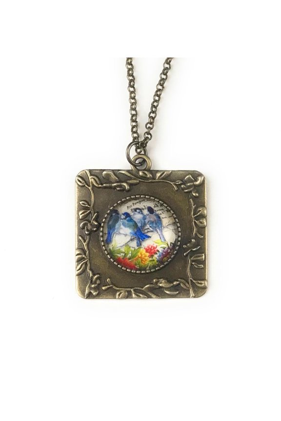 Bluebird Necklace, Gift for Women, Vintage Inspired Jewelry,