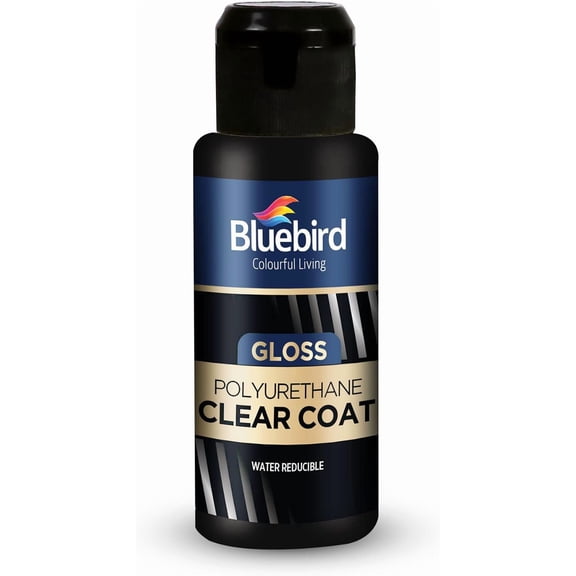 Bluebird Polyurethane Clear Coat for Furniture, Paintings, Water-Based Professional Varnish (Gloss, 3.4 Fl Oz)