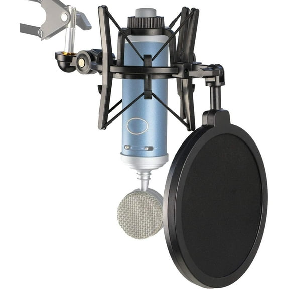Bluebird Shock Mount with Pop Filter, Windscreen and Shockmount to Reduce Vibration Noise Matching Plastic Mic Boom Arm for Bluebird SL Microphone by SUNMON