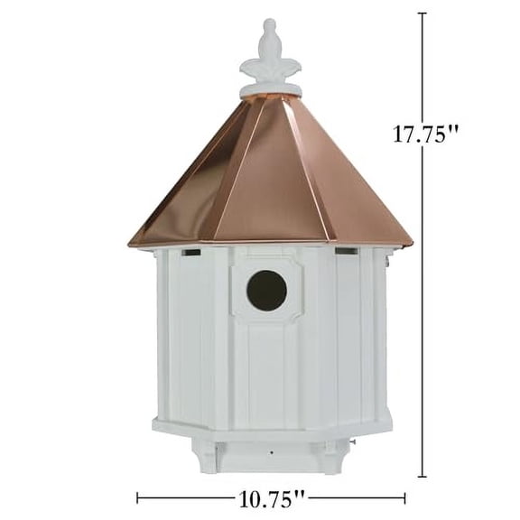 Bluebird Songbird Duplex Bird House with Copper Roof, Made in The USA (H8C) (Custom Mount)