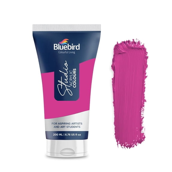 Bluebird Studio Acrylic Paint Tube 6.42 fl oz Non Toxic, Rich Pigments for Painters, Adults & Kids, Ceramic & More (Cosmic Pink)