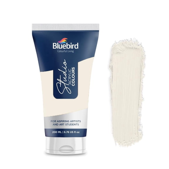 Bluebird Studio Acrylic Paint Tube 6.42 fl oz Non Toxic, Rich Pigments for Painters, Adults & Kids, Ceramic & More (Cream)