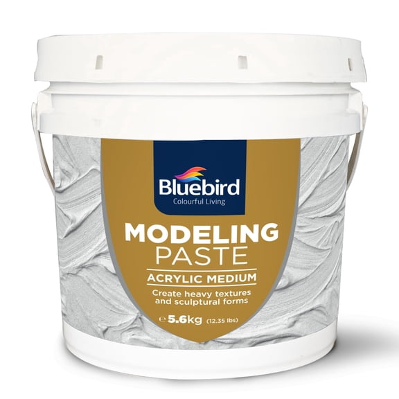 Bluebird Thick Modeling Paste White 4 Liter - High Density, Acrylic Medium for Texture, Thickness, and Dimension Additive