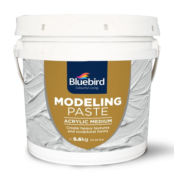 Bluebird Thick Modeling Paste White 4 Liter / 5.6 kg - High Density, Acrylic Medium for Texture, Thickness, and Dimension Additive