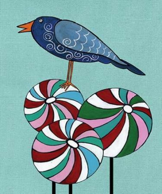 Bluebird and Lollypops I Canvas Art - Shanni Welsh (20 x 24)