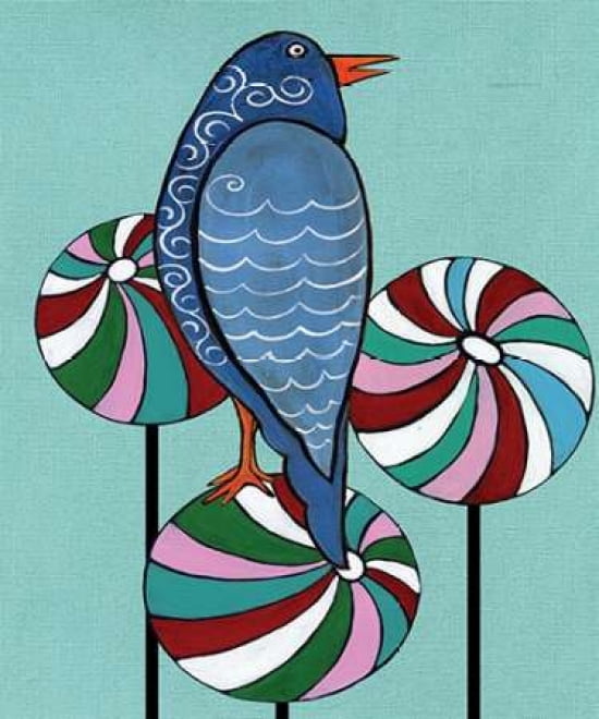 Bluebird and Lollypops II Canvas Art - Shanni Welsh (20 x 24)