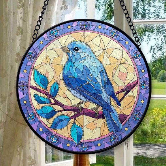Bluebird1 Stained Glass Window Hanging, Christmas Decoration Gift, Mother’S Day Ornament, Love Day Home Decor, Celebration Hanging Decor, Treasured Memory 2025