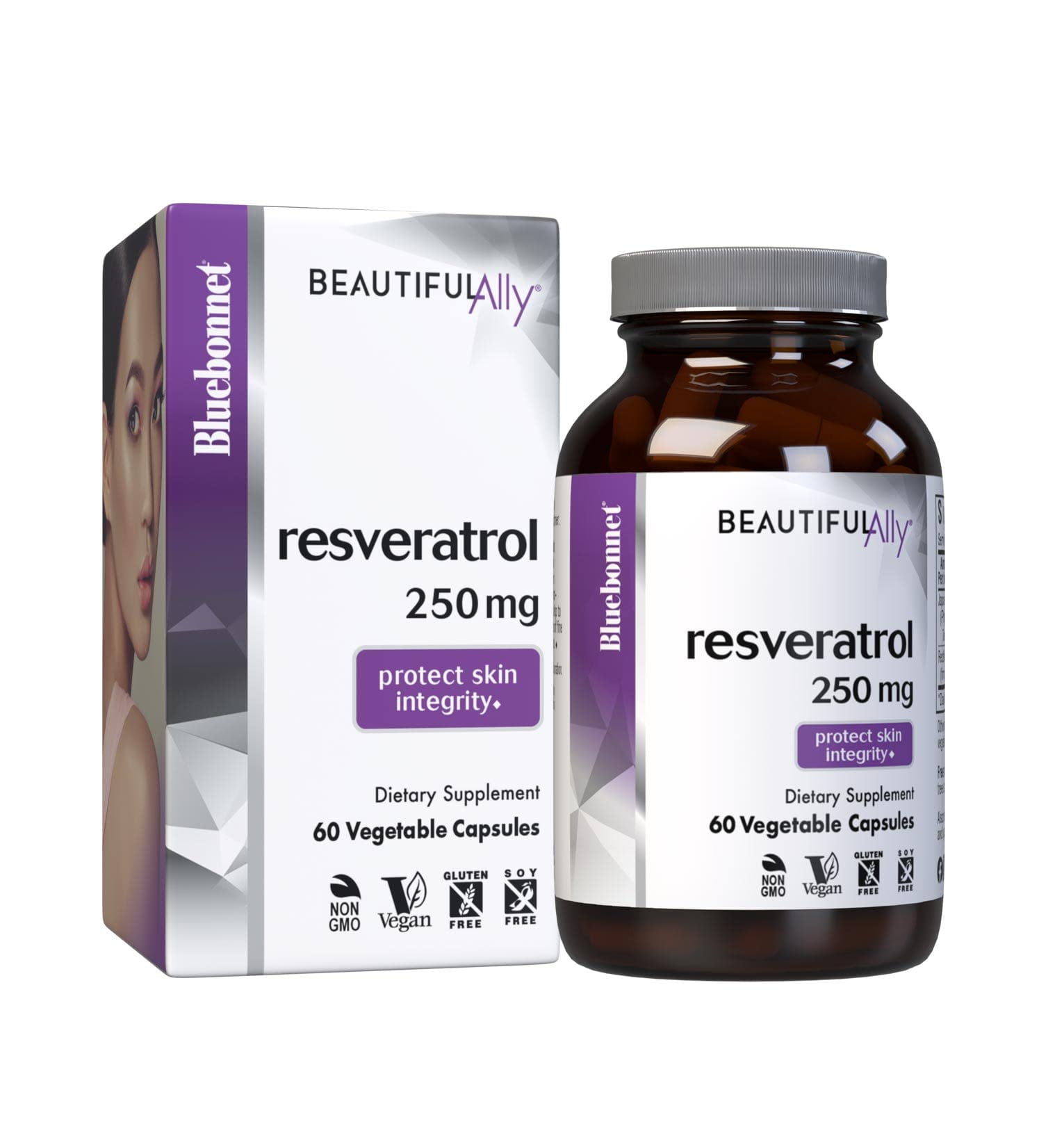 Bluebonnet Nutrition Beautiful Ally Resveratrol 250mg, Antioxidant, 60 Days