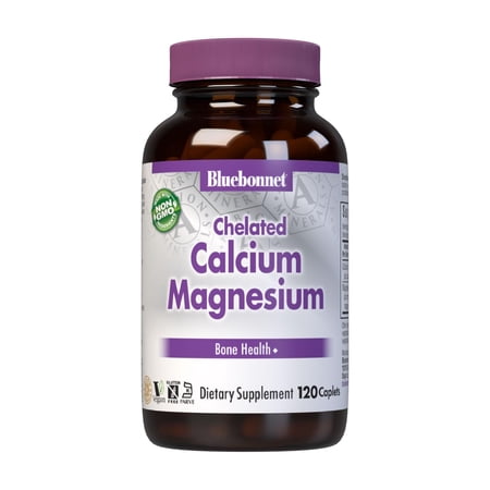 Bluebonnet Nutrition Albion Chelated Calcium Magnesium Caplets, 120 Count