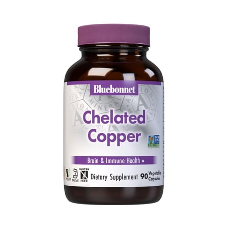 Bluebonnet Albion Chelated Copper, 3mg For Nervous System & Immune Health*, 90 Days