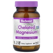 Bluebonnet Albion Chelated Magnesium 200mg, SHeart Health*, 60 Capsule, 1 Month Supply