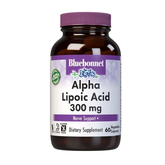 Bluebonnet Nutrition Alpha Lipoic Acid Vegetarian Capsules, 300mg, 60 Count,