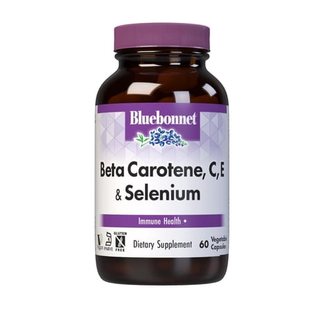 Bluebonnet Nutrition Beta Carotene C & E Plus Selenium Vegetarian Capsules, 60 Count