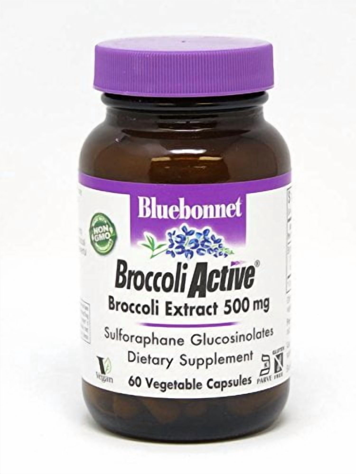 BlueBonnet Broccoli Active Vegetarian Capsules, 500 mg, 60 Count ...