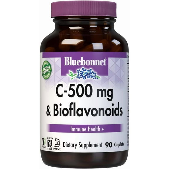 Bluebonnet Nutrition Vitamin C 500mg Plus Bioflavonoids Caplets, 90 Count