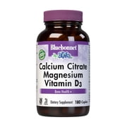 Bluebonnet Calcium Citrate Magnesium Plus Vitamin D3, Bone, Muscle & Relaxation, 180 Caps
